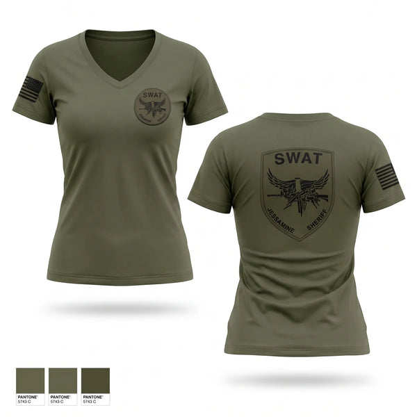 Womens Short Sleeve Vneck Shirt, Jessamine county seat, Police, Teamtime, Team time, sublimation, custom sports apparel, team uniforms, spirit wear, spiritwear, sports uniforms, custom shirts, team store, custom team store, fundraiser sports, apparel fundraiser
