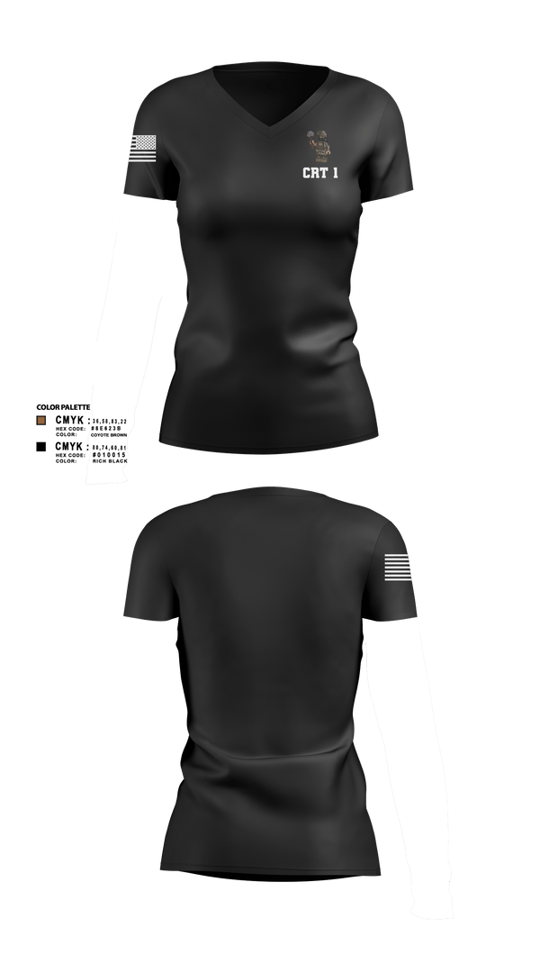 Women's Short Sleeve Vneck Shirt, CRT 1, Army, Teamtime, Team time, sublimation, custom sports apparel, team uniforms, spirit wear, spiritwear, sports uniforms, custom shirts, team store, custom team store, fundraiser sports, apparel fundraiser