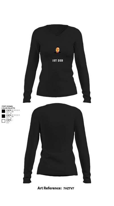 1st DSB 36981912 Women's Long Sleeve V-neck Shirt - 22