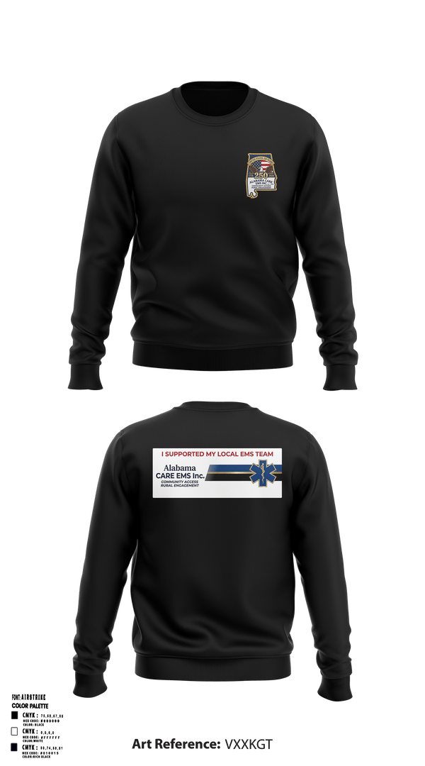 Crew Neck Sweatshirt, Alabama CARE EMS Inc., EMS/EMT, Teamtime, Team time, sublimation, custom sports apparel, team uniforms, spirit wear, spiritwear, sports uniforms, custom shirts, team store, custom team store, fundraiser sports, apparel fundraiser