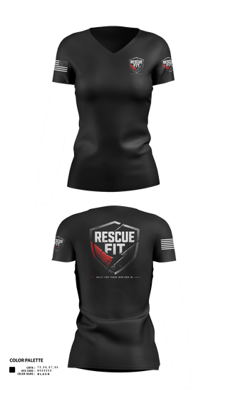 Womens Short Sleeve Vneck Shirt, Rescue FitRescue Fit, Fire Department, Teamtime, Team time, sublimation, custom sports apparel, team uniforms, spirit wear, spiritwear, sports uniforms, custom shirts, team store, custom team store, fundraiser sports, apparel fundraiser