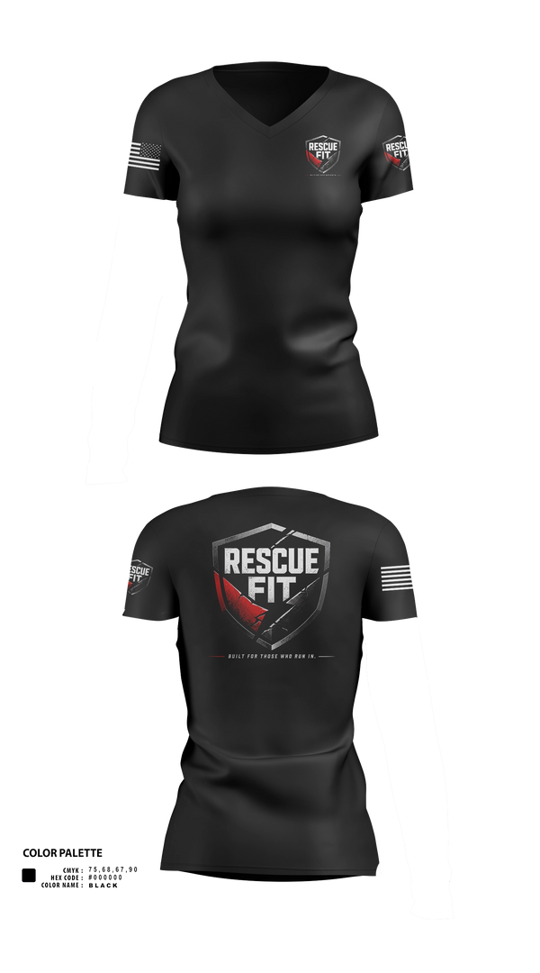 Womens Short Sleeve Vneck Shirt, Rescue FitRescue Fit, Fire Department, Teamtime, Team time, sublimation, custom sports apparel, team uniforms, spirit wear, spiritwear, sports uniforms, custom shirts, team store, custom team store, fundraiser sports, apparel fundraiser