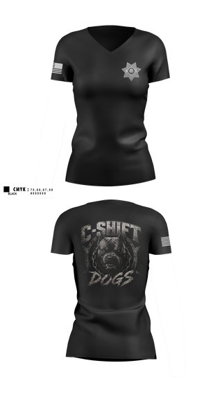 Womens Short Sleeve Vneck Shirt, Orleans County Corrections, Police, Teamtime, Team time, sublimation, custom sports apparel, team uniforms, spirit wear, spiritwear, sports uniforms, custom shirts, team store, custom team store, fundraiser sports, apparel fundraiser