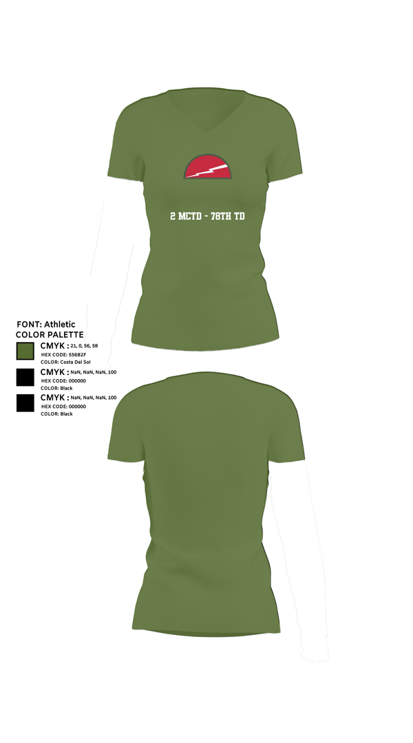 Womens Short Sleeve Vneck Shirt, 2 MCTD - 78th TD, , Teamtime, Team time, sublimation, custom sports apparel, team uniforms, spirit wear, spiritwear, sports uniforms, custom shirts, team store, custom team store, fundraiser sports, apparel fundraiser