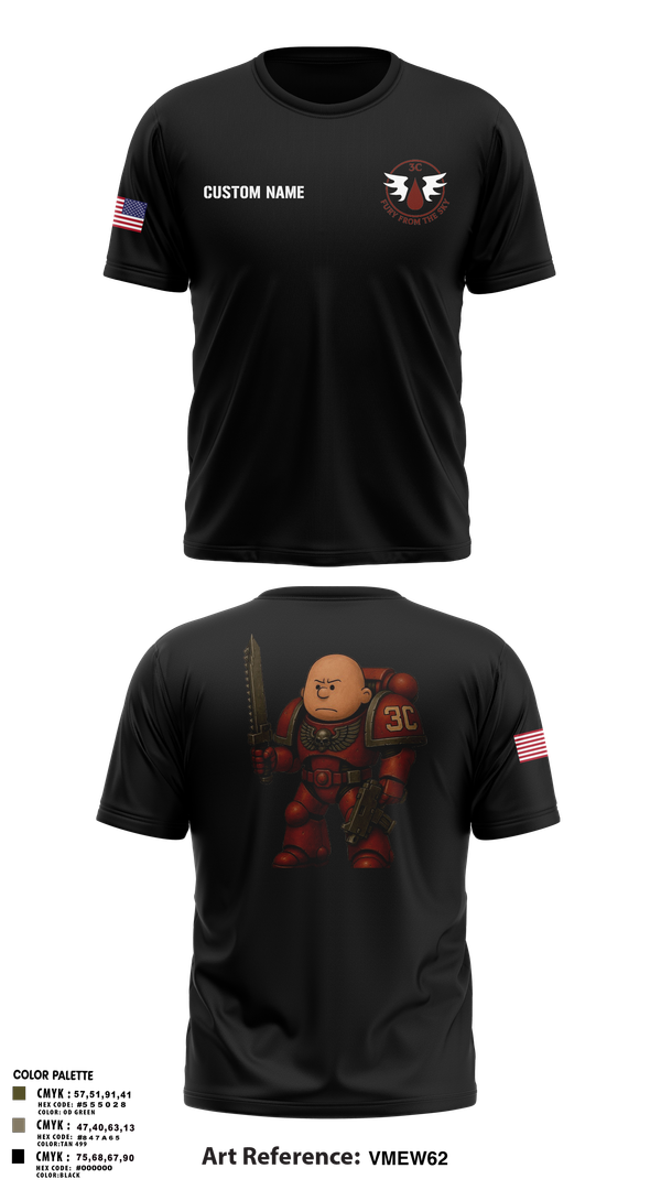 Old School Cotton Feel Shirt, CCo, 1-508PIR (OG), Army, Teamtime, Team time, sublimation, custom sports apparel, team uniforms, spirit wear, spiritwear, sports uniforms, custom shirts, team store, custom team store, fundraiser sports, apparel fundraiser