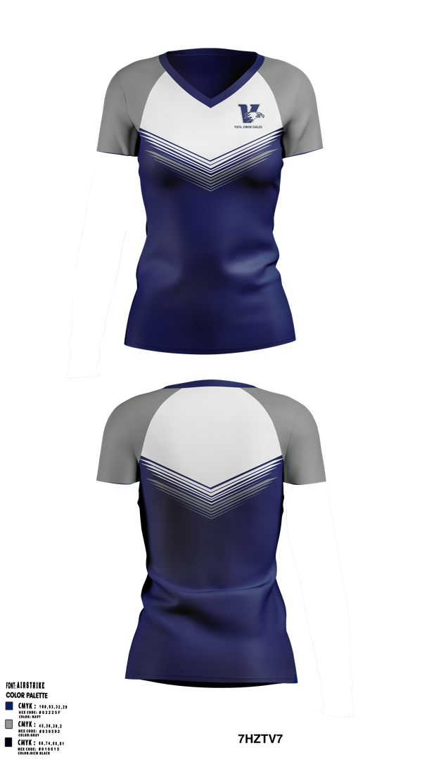 Womens Short Sleeve Vneck Shirt, Vista Junior Eagles, , Teamtime, Team time, sublimation, custom sports apparel, team uniforms, spirit wear, spiritwear, sports uniforms, custom shirts, team store, custom team store, fundraiser sports, apparel fundraiser