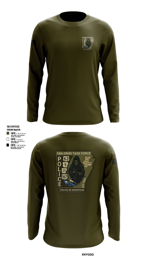 Long Sleeve Performance Shirt, 16th Drug Task Force, Police, Teamtime, Team time, sublimation, custom sports apparel, team uniforms, spirit wear, spiritwear, sports uniforms, custom shirts, team store, custom team store, fundraiser sports, apparel fundraiser