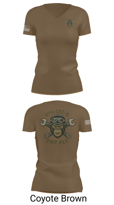 87th CEC-A FMT PLT 27162663 Women's Short Sleeve V-neck Shirt - 8