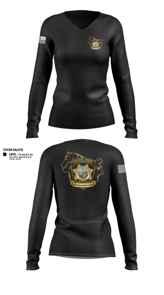Womens Long Sleeve Vneck Shirt, State Humane Services, Guardian SPCA, Police, Teamtime, Team time, sublimation, custom sports apparel, team uniforms, spirit wear, spiritwear, sports uniforms, custom shirts, team store, custom team store, fundraiser sports, apparel fundraiser