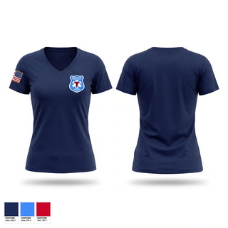 Womens Short Sleeve Vneck Shirt, North Shore Rescue Squad, EMS/EMT, Teamtime, Team time, sublimation, custom sports apparel, team uniforms, spirit wear, spiritwear, sports uniforms, custom shirts, team store, custom team store, fundraiser sports, apparel fundraiser