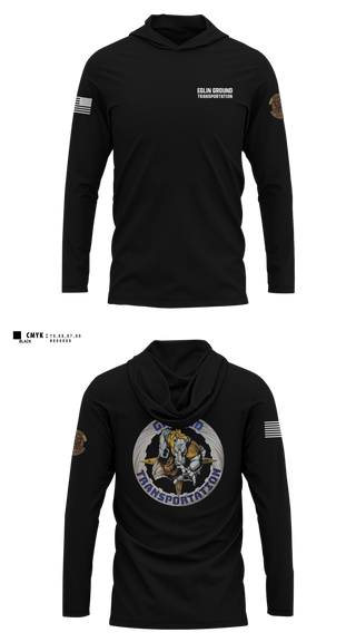 Long Sleeve Performance Shirt with hood, 96 LRS Ground Transportation, Air Force, Teamtime, Team time, sublimation, custom sports apparel, team uniforms, spirit wear, spiritwear, sports uniforms, custom shirts, team store, custom team store, fundraiser sports, apparel fundraiser