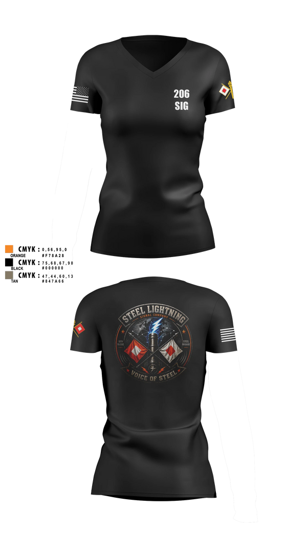 206 Steel Lightning Women's Short Sleeve V-neck Shirt - 17