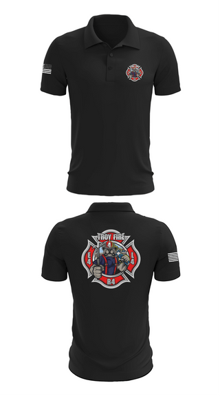 Short Sleeve Performance Polo, Troy Fire Department Station 4, Fire Department, Teamtime, Team time, sublimation, custom sports apparel, team uniforms, spirit wear, spiritwear, sports uniforms, custom shirts, team store, custom team store, fundraiser sports, apparel fundraiser