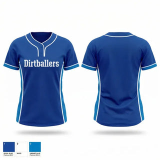 Two Button Softball Jersey, Dirtballers, Softball, Teamtime, Team time, sublimation, custom sports apparel, team uniforms, spirit wear, spiritwear, sports uniforms, custom shirts, team store, custom team store, fundraiser sports, apparel fundraiser