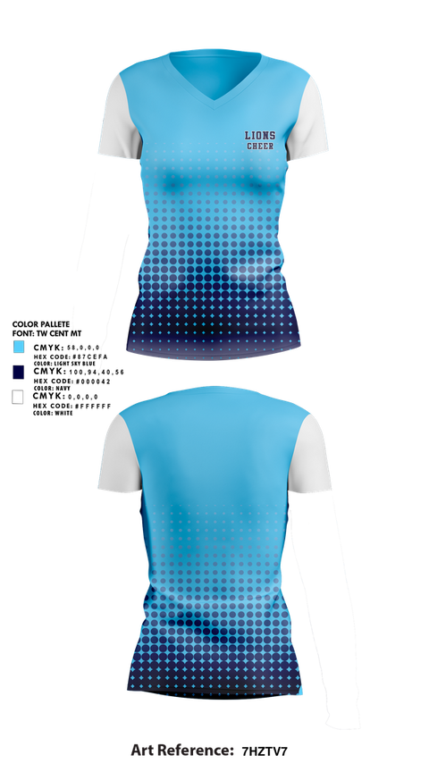 Womens Short Sleeve Vneck Shirt, Lions, Cheer, Teamtime, Team time, sublimation, custom sports apparel, team uniforms, spirit wear, spiritwear, sports uniforms, custom shirts, team store, custom team store, fundraiser sports, apparel fundraiser