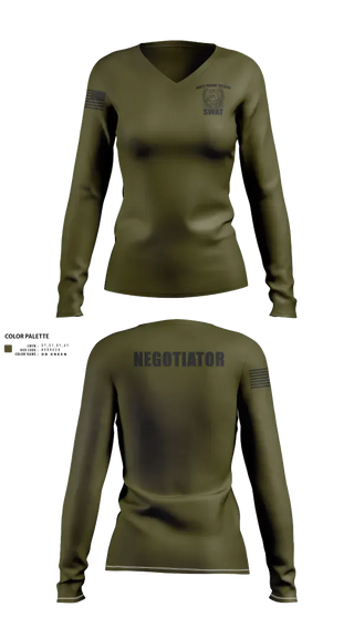 Womens Long Sleeve Vneck Shirt, North Tarrant Regional CNT, Police, Teamtime, Team time, sublimation, custom sports apparel, team uniforms, spirit wear, spiritwear, sports uniforms, custom shirts, team store, custom team store, fundraiser sports, apparel fundraiser