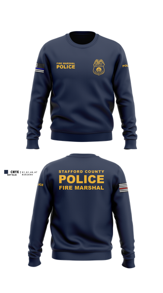 Crew Neck Sweatshirt, Stafford County Fire Marshal's Office, Police, Teamtime, Team time, sublimation, custom sports apparel, team uniforms, spirit wear, spiritwear, sports uniforms, custom shirts, team store, custom team store, fundraiser sports, apparel fundraiser
