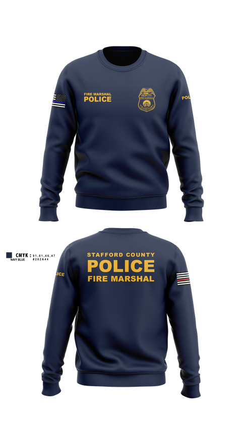 Crew Neck Sweatshirt, Stafford County Fire Marshal's Office, Police, Teamtime, Team time, sublimation, custom sports apparel, team uniforms, spirit wear, spiritwear, sports uniforms, custom shirts, team store, custom team store, fundraiser sports, apparel fundraiser