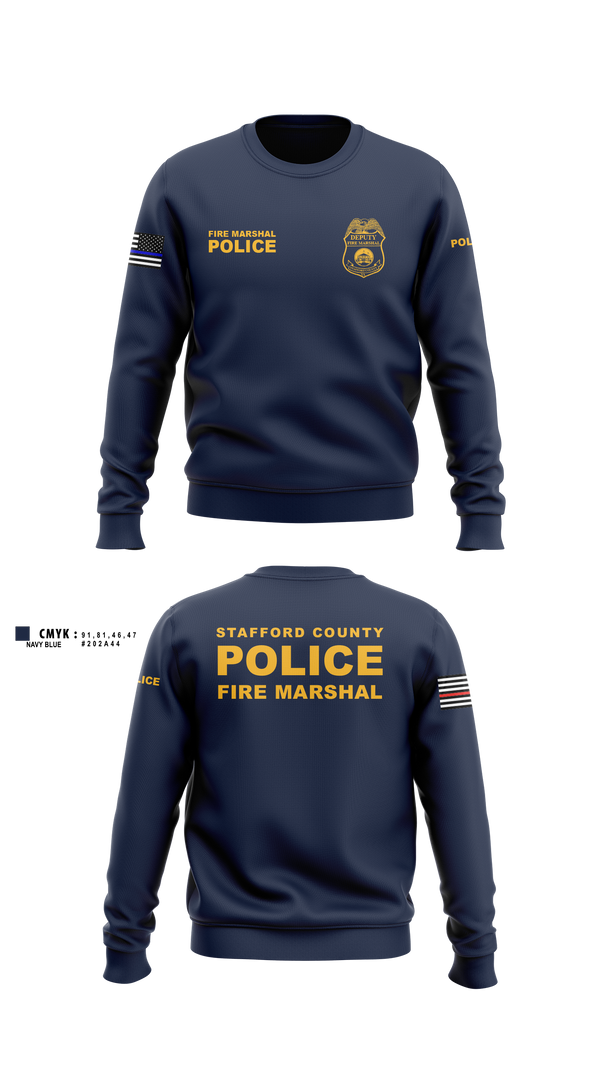 Crew Neck Sweatshirt, Stafford County Fire Marshal's Office, Police, Teamtime, Team time, sublimation, custom sports apparel, team uniforms, spirit wear, spiritwear, sports uniforms, custom shirts, team store, custom team store, fundraiser sports, apparel fundraiser