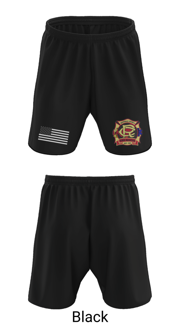 Athletic Shorts With Pockets, Rockdale County Fire Rescue Company 1, Fire Department, Teamtime, Team time, sublimation, custom sports apparel, team uniforms, spirit wear, spiritwear, sports uniforms, custom shirts, team store, custom team store, fundraiser sports, apparel fundraiser