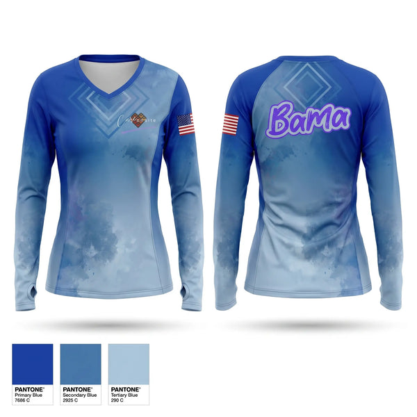 Womens Long Sleeve Vneck Shirt, Careonsite, EMS/EMT, Teamtime, Team time, sublimation, custom sports apparel, team uniforms, spirit wear, spiritwear, sports uniforms, custom shirts, team store, custom team store, fundraiser sports, apparel fundraiser