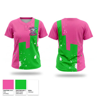 Two Button Softball Jersey, Hi’Yield’Hers 10u, Softball, Teamtime, Team time, sublimation, custom sports apparel, team uniforms, spirit wear, spiritwear, sports uniforms, custom shirts, team store, custom team store, fundraiser sports, apparel fundraiser