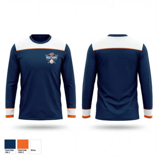 Long Sleeve Performance Shirt, Westmont Youth Baseball, Baseball, Teamtime, Team time, sublimation, custom sports apparel, team uniforms, spirit wear, spiritwear, sports uniforms, custom shirts, team store, custom team store, fundraiser sports, apparel fundraiser