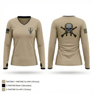 Womens Long Sleeve Vneck Shirt, C CO 1-222 AVN REGT, Army, Teamtime, Team time, sublimation, custom sports apparel, team uniforms, spirit wear, spiritwear, sports uniforms, custom shirts, team store, custom team store, fundraiser sports, apparel fundraiser