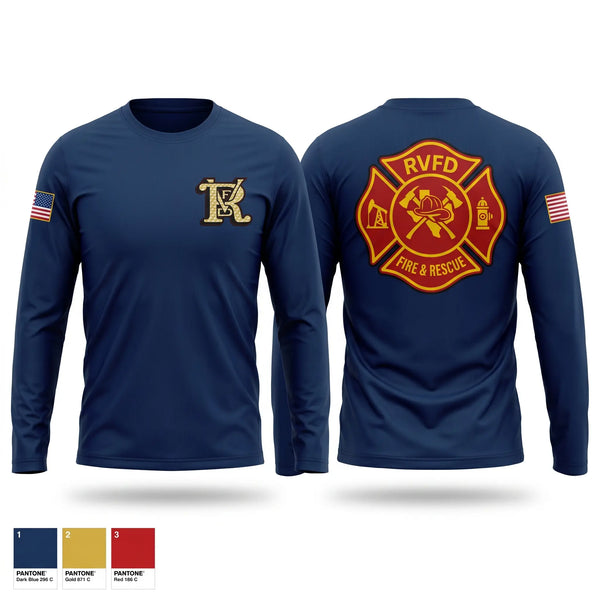 Long Sleeve Performance Shirt, Runge Volunteer Fire Department, Fire Department, Teamtime, Team time, sublimation, custom sports apparel, team uniforms, spirit wear, spiritwear, sports uniforms, custom shirts, team store, custom team store, fundraiser sports, apparel fundraiser