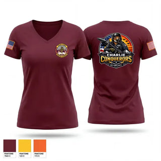 Womens Short Sleeve Vneck Shirt, Charlie conquerors, Air Force, Teamtime, Team time, sublimation, custom sports apparel, team uniforms, spirit wear, spiritwear, sports uniforms, custom shirts, team store, custom team store, fundraiser sports, apparel fundraiser