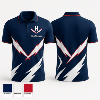 Short Sleeve Performance Polo, BlueStreaks, Track & Field, Teamtime, Team time, sublimation, custom sports apparel, team uniforms, spirit wear, spiritwear, sports uniforms, custom shirts, team store, custom team store, fundraiser sports, apparel fundraiser