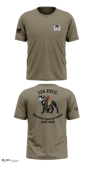 Old School Cotton Feel Shirt, 136 EVCC, Army, Teamtime, Team time, sublimation, custom sports apparel, team uniforms, spirit wear, spiritwear, sports uniforms, custom shirts, team store, custom team store, fundraiser sports, apparel fundraiser