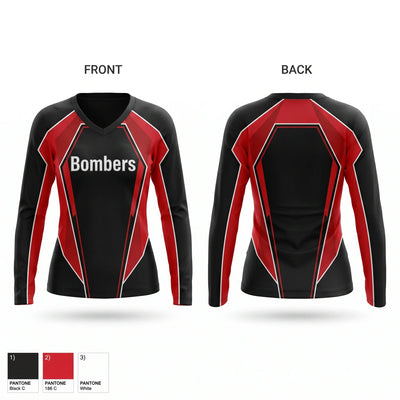 Bombers Women's Long Sleeve V-neck Shirt - 1