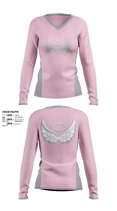 ACE Angel CHEER Elite 49253533 Women's Long Sleeve V-neck Shirt - 2
