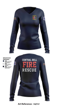Central Bell County Fire Rescue  Women's Long Sleeve V-neck Shirt - 1