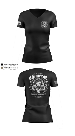 Womens Short Sleeve Vneck Shirt, Bravo Company, 401st Cyber Battalion, Army, Teamtime, Team time, sublimation, custom sports apparel, team uniforms, spirit wear, spiritwear, sports uniforms, custom shirts, team store, custom team store, fundraiser sports, apparel fundraiser
