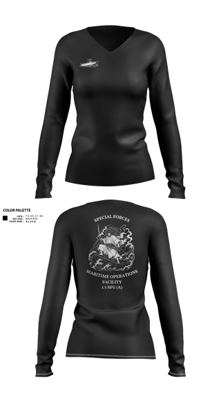Womens Long Sleeve Vneck Shirt, MOF/MOPO, Army, Teamtime, Team time, sublimation, custom sports apparel, team uniforms, spirit wear, spiritwear, sports uniforms, custom shirts, team store, custom team store, fundraiser sports, apparel fundraiser