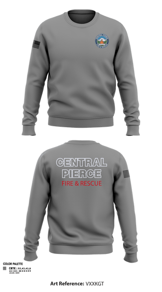 Crew Neck Sweatshirt, Central Pierce Wildfire, Fire Department, Teamtime, Team time, sublimation, custom sports apparel, team uniforms, spirit wear, spiritwear, sports uniforms, custom shirts, team store, custom team store, fundraiser sports, apparel fundraiser