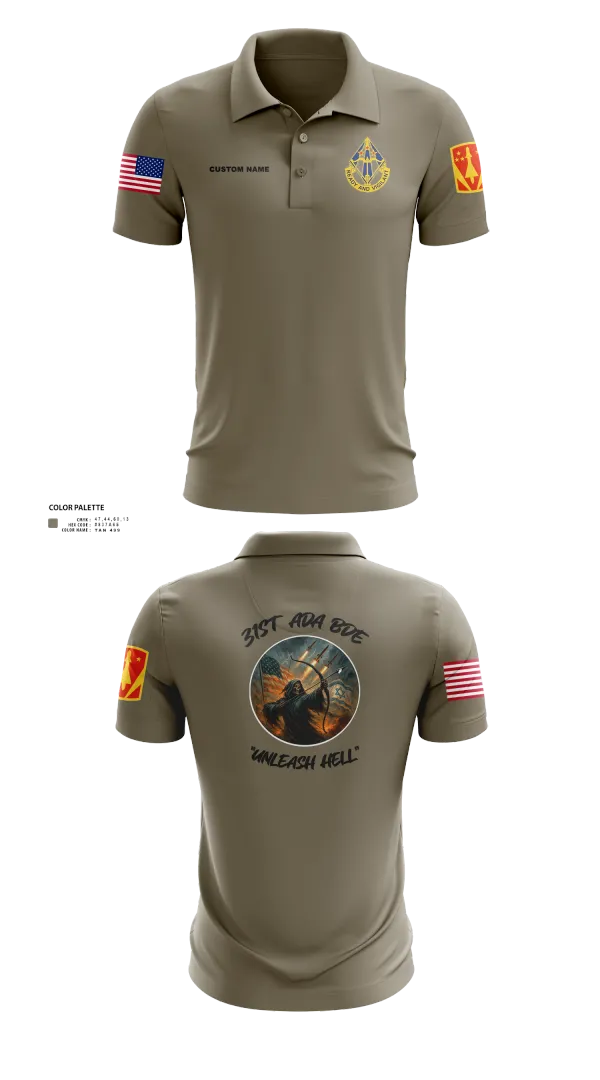 Short Sleeve Performance Polo, HHB, 31st ADA BDE, , Teamtime, Team time, sublimation, custom sports apparel, team uniforms, spirit wear, spiritwear, sports uniforms, custom shirts, team store, custom team store, fundraiser sports, apparel fundraiser