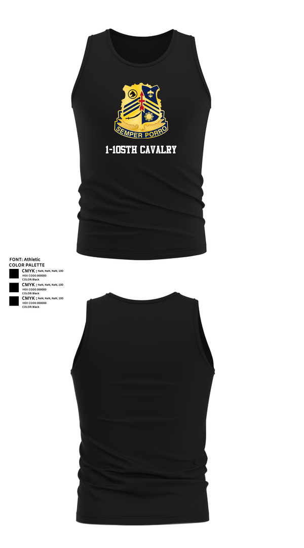 Tank Top, 1-105th cavalry, Army, Teamtime, Team time, sublimation, custom sports apparel, team uniforms, spirit wear, spiritwear, sports uniforms, custom shirts, team store, custom team store, fundraiser sports, apparel fundraiser