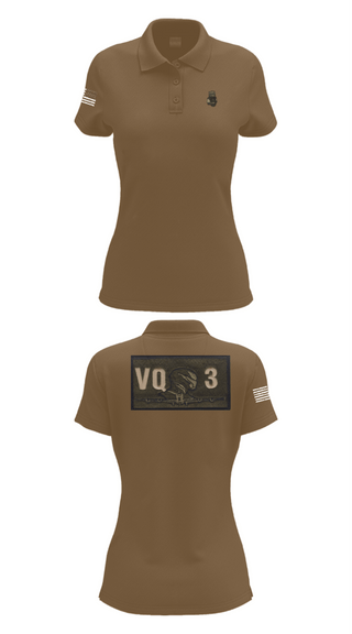 Women's Short Sleeve Performance Polo, VQ-3 DET TRVS, Navy, Teamtime, Team time, sublimation, custom sports apparel, team uniforms, spirit wear, spiritwear, sports uniforms, custom shirts, team store, custom team store, fundraiser sports, apparel fundraiser