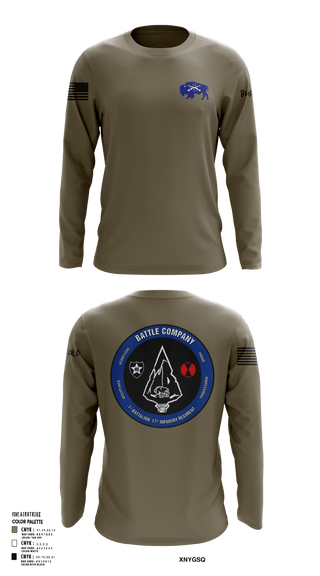 Long Sleeve Performance Shirt, Battle company 1-17IN, Army, Teamtime, Team time, sublimation, custom sports apparel, team uniforms, spirit wear, spiritwear, sports uniforms, custom shirts, team store, custom team store, fundraiser sports, apparel fundraiser