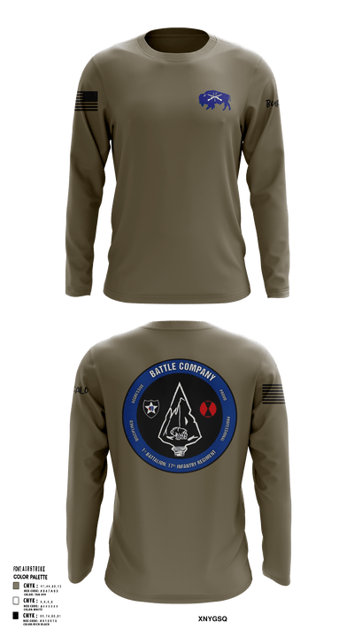 Battle company 1-17IN 67217435 Long Sleeve Performance Shirt - 1
