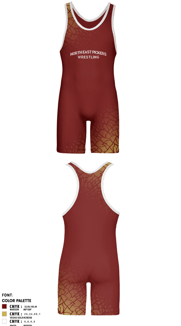 Wrestling Singlet, North East Pickers, Wrestling, Teamtime, Team time, sublimation, custom sports apparel, team uniforms, spirit wear, spiritwear, sports uniforms, custom shirts, team store, custom team store, fundraiser sports, apparel fundraiser