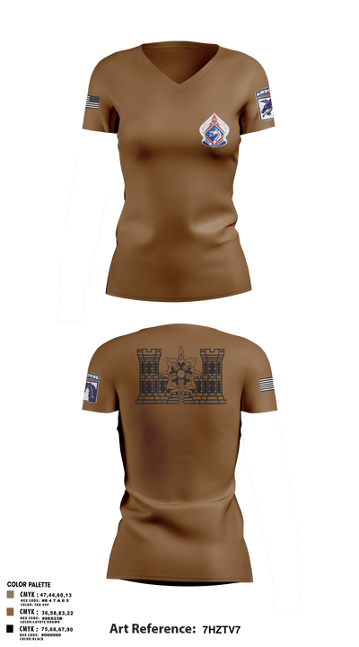 XVIII ABN G2 65000076 Women's Short Sleeve V-neck Shirt - 8