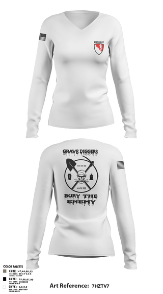 Women's Long Sleeve Vneck Shirt, 615TH ECC, , Teamtime, Team time, sublimation, custom sports apparel, team uniforms, spirit wear, spiritwear, sports uniforms, custom shirts, team store, custom team store, fundraiser sports, apparel fundraiser