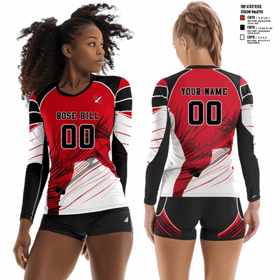 Rose Hill High School Volleyball 25541825 Women's Short Sleeve V-neck Shirt - 3