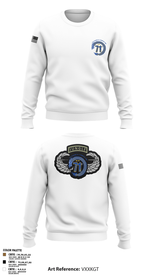 Crew Neck Sweatshirt, 71st Chemical Company (HR), Army, Teamtime, Team time, sublimation, custom sports apparel, team uniforms, spirit wear, spiritwear, sports uniforms, custom shirts, team store, custom team store, fundraiser sports, apparel fundraiser