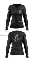 Military Intelligence Detachment 1st Battalion 10th Special Forces Group (Airborne) 57770757 Women's Long Sleeve V-neck Shirt - 4