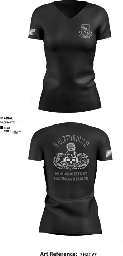 LAZY HELLDIVER 74477476 Women's Short Sleeve V-neck Shirt - 4